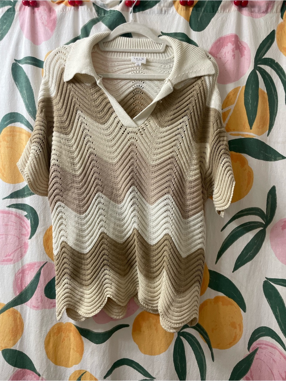 Collared short sleeve knit shirt